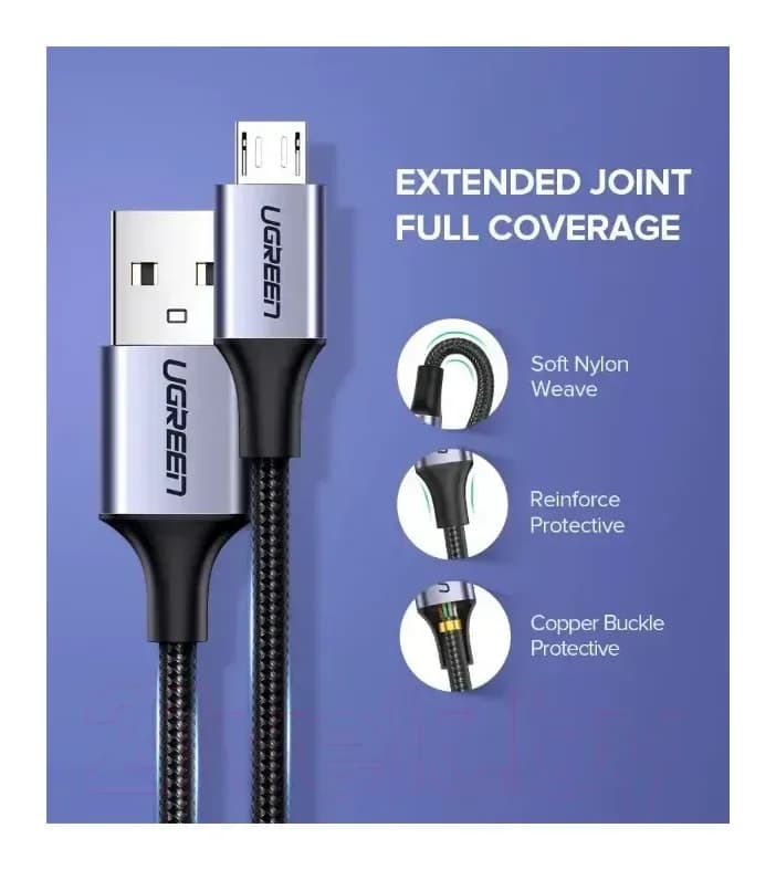 Зарядный кабель Ugreen US290 / 60146 (1м, черный)