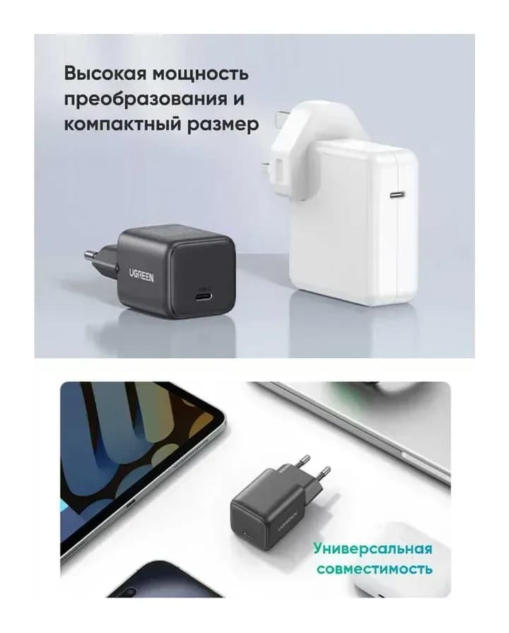 Адаптер питания сетевой Ugreen X512-55528 (серый)