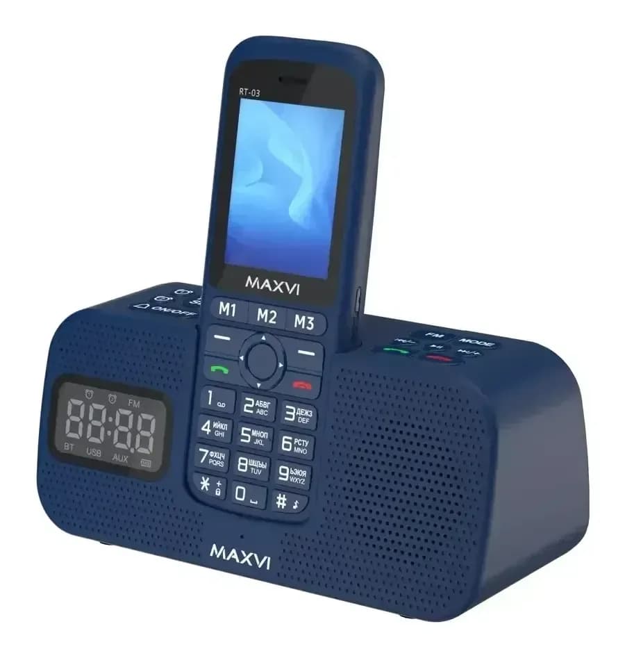Мобильный телефон Maxvi RT-03 с док-станцией (синий)