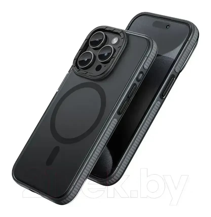 Чехол-накладка Hoco AS2 для iPhone 15 Pro Max магнитный противоударный (черный)
