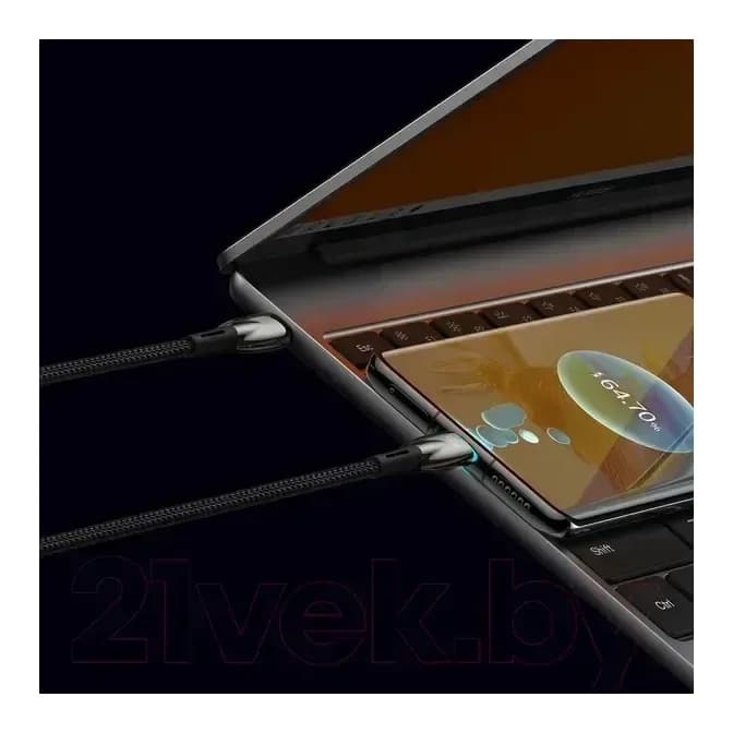 Зарядный кабель Baseus Glimmer Series Fast Charging Type-C to Type-C / CADH000801 (2м, черный)