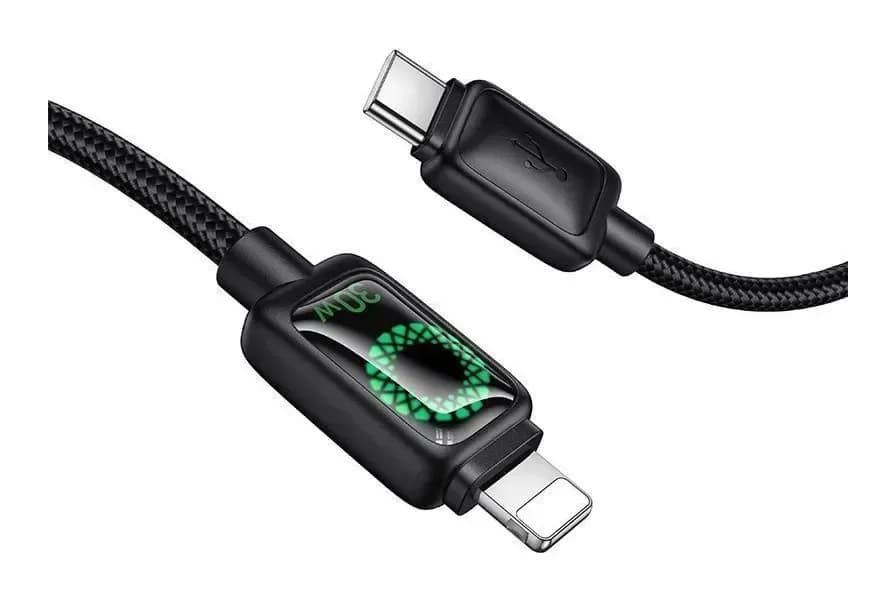Зарядный кабель Hoco U146 Type-C to Lightning (1.2м, черный)