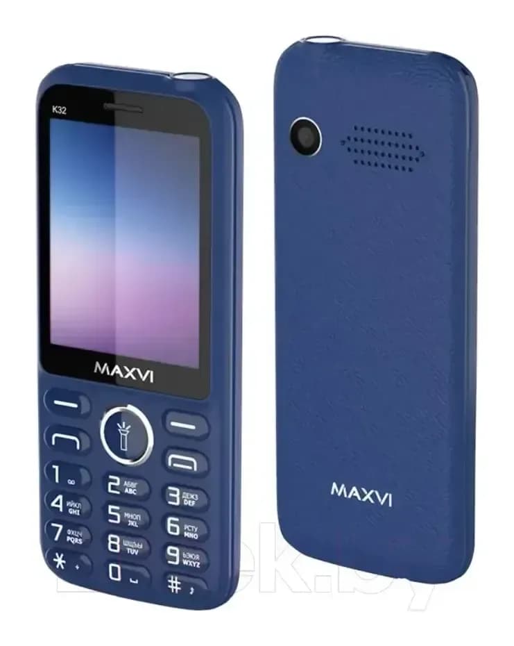 Мобильный телефон Maxvi K32 (синий+ЗУ)