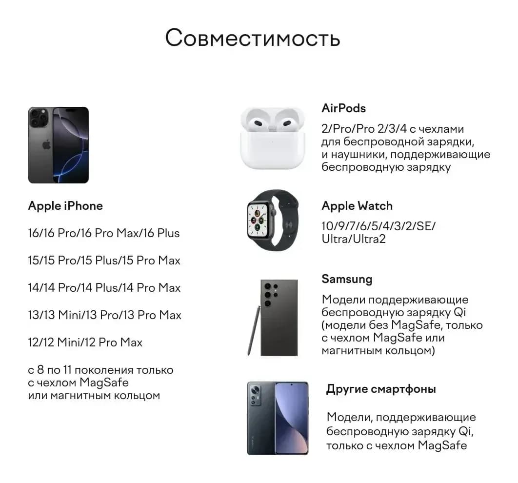 Зарядное устройство беспроводное Magssory Fold Pro WCH063 (полуночный)