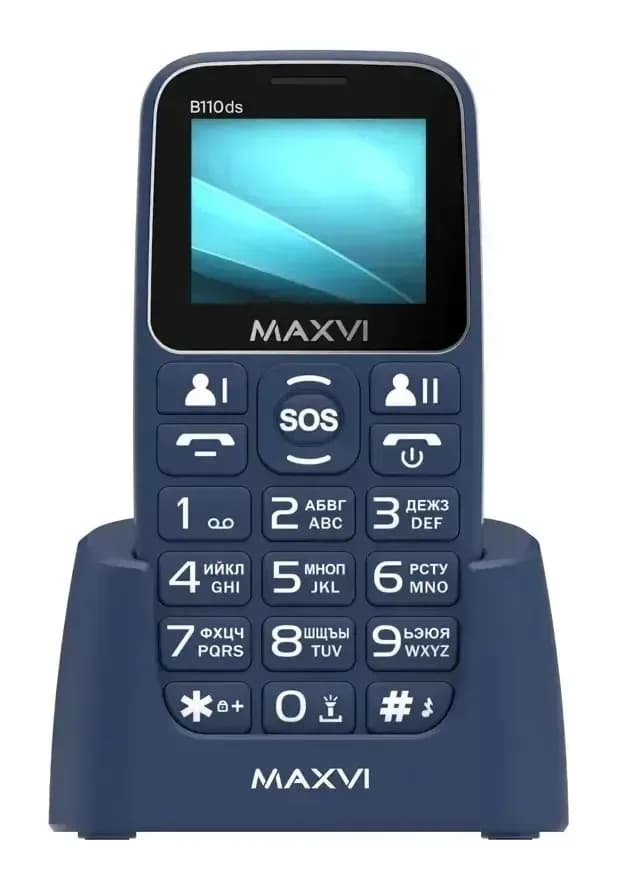Мобильный телефон Maxvi B110ds (синий+ЗУ)