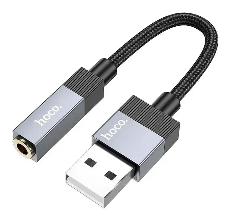 Кабель/переходник Hoco UPA32D USB на Jack 3.5 (черный)