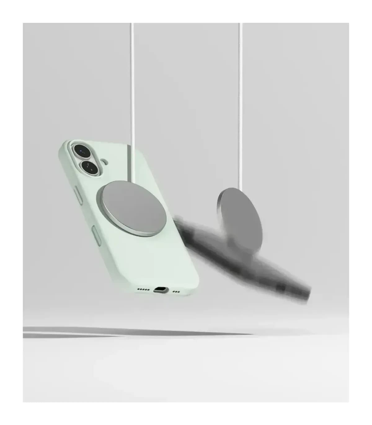 Чехол-накладка Ringke Silicone Magnetic для iPhone 17 (Soft Mint)