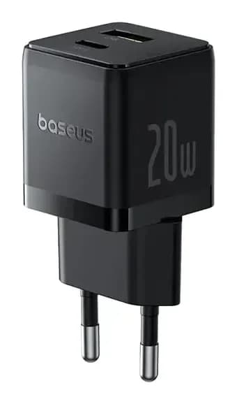 Адаптер питания сетевой Baseus Palm C+U 20W EU / P10111608113-00 (черный)