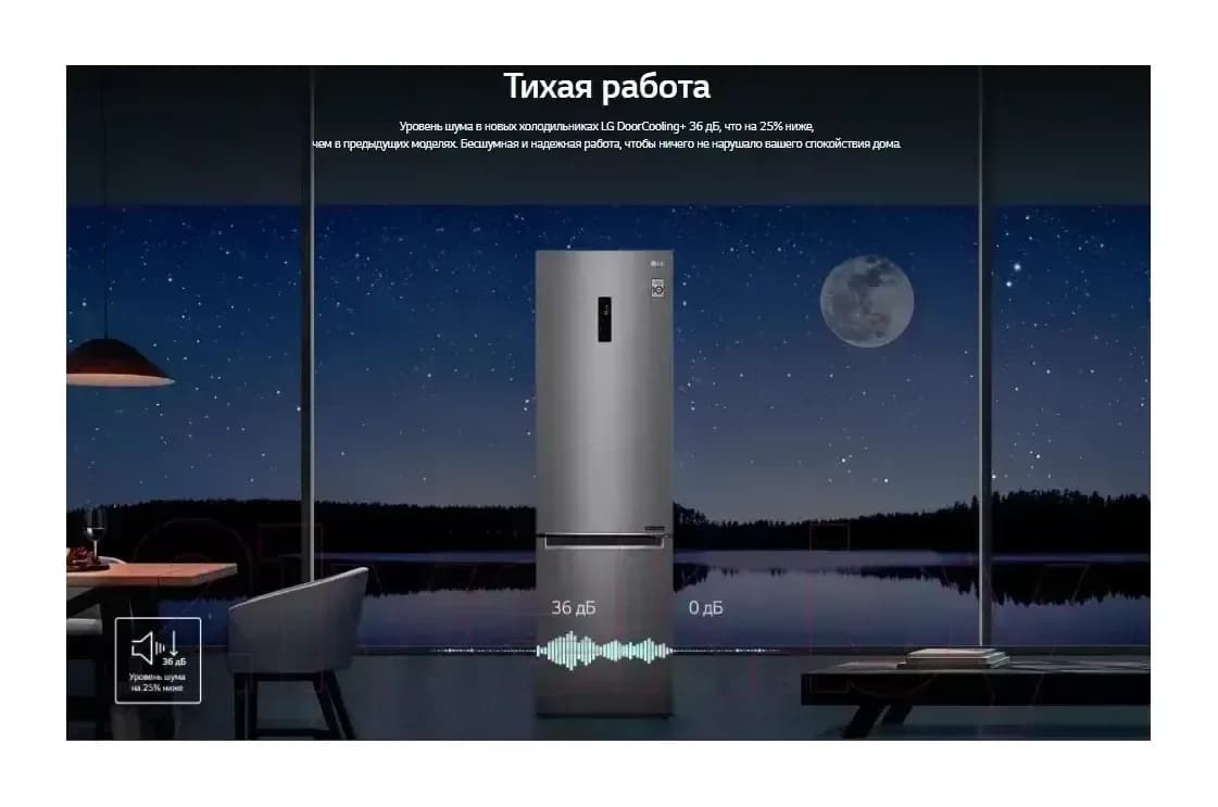 Холодильник с морозильником LG DoorCooling+ GA-B509CLSL
