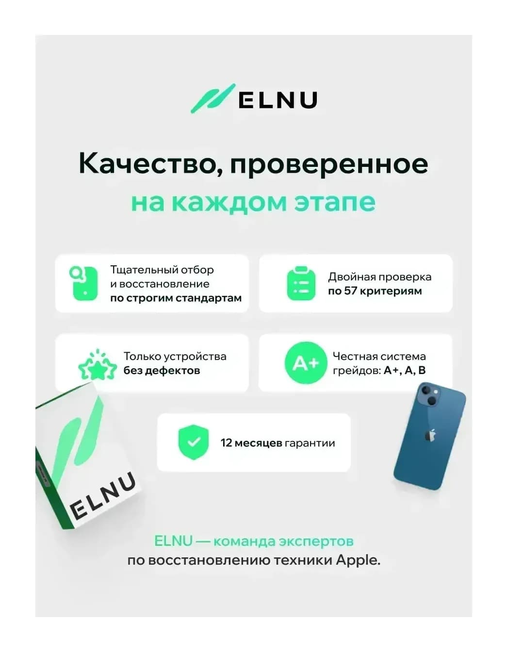 Смартфон восстановленный Apple iPhone 13 256GB ELNU грейд A+ (синий)