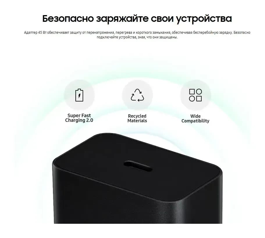 Адаптер питания сетевой Samsung EP-T4511NBEG (черный)