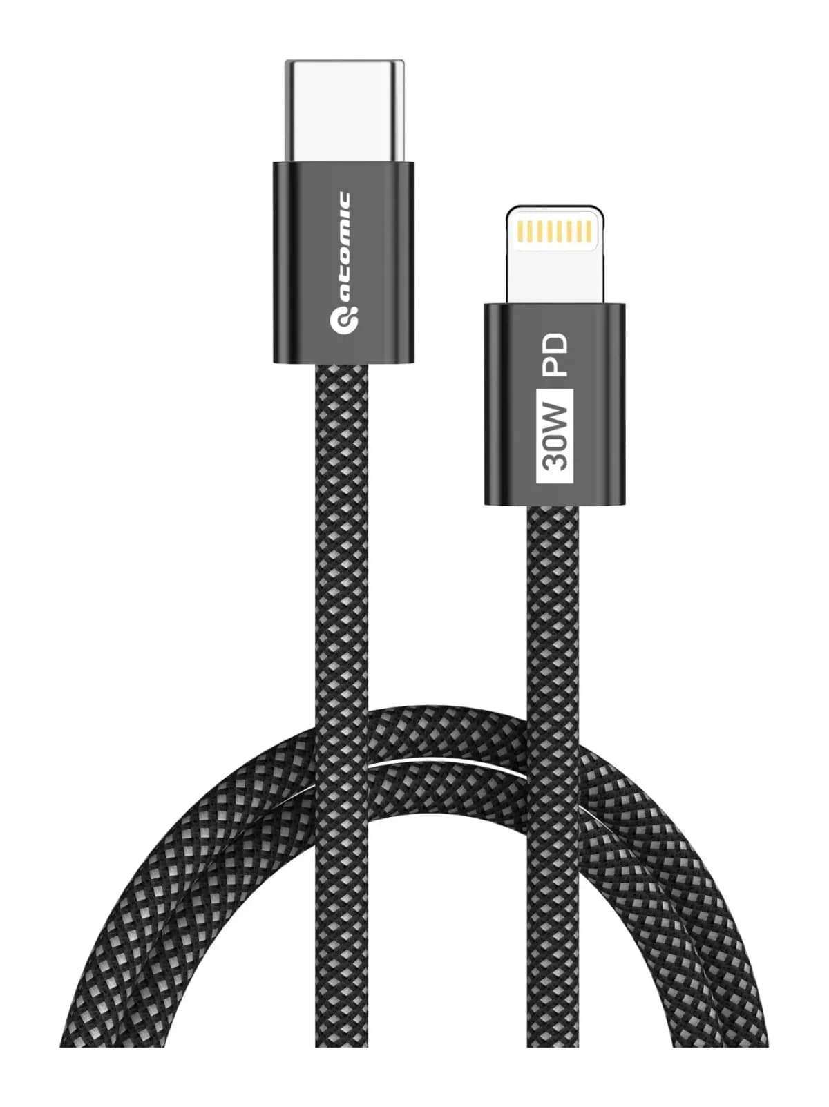 Зарядный кабель Atomic Real USB-C-Lightning PD 30W / 30.407 (1.5м, черный)