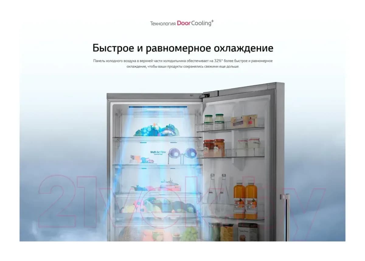 Холодильник с морозильником LG DoorCooling+ GC-B569PBCM