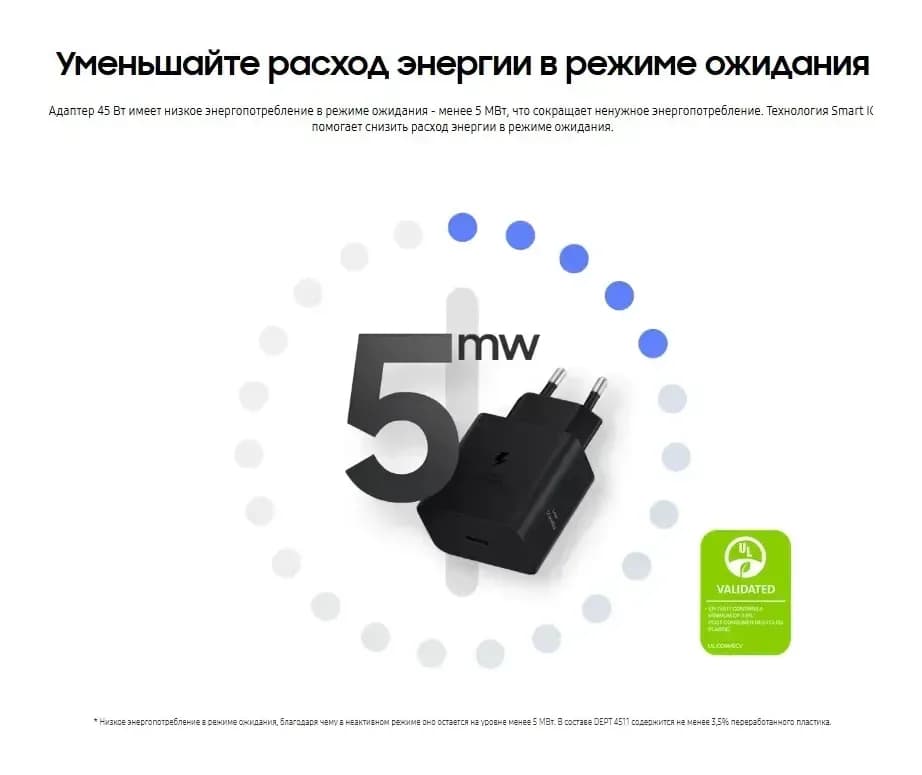 Адаптер питания сетевой Samsung EP-T4511NBEG (черный)