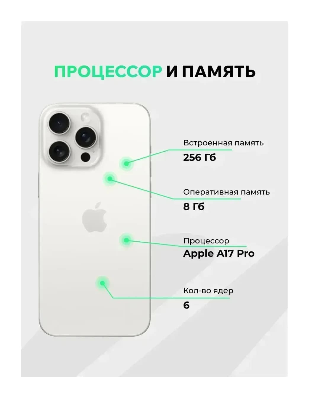 Смартфон восстановленный Apple iPhone 15 Pro Max 256GB ELNU Грейд В (белый титан)