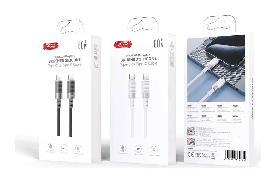 Зарядный кабель XO NB-Q282B 60W Type-C Type-C (черный)