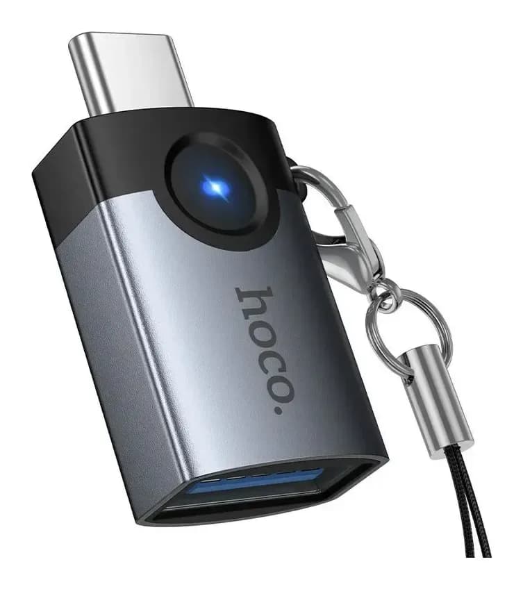 Адаптер Hoco UA46C Type-C-USB 3.0 (металлик)
