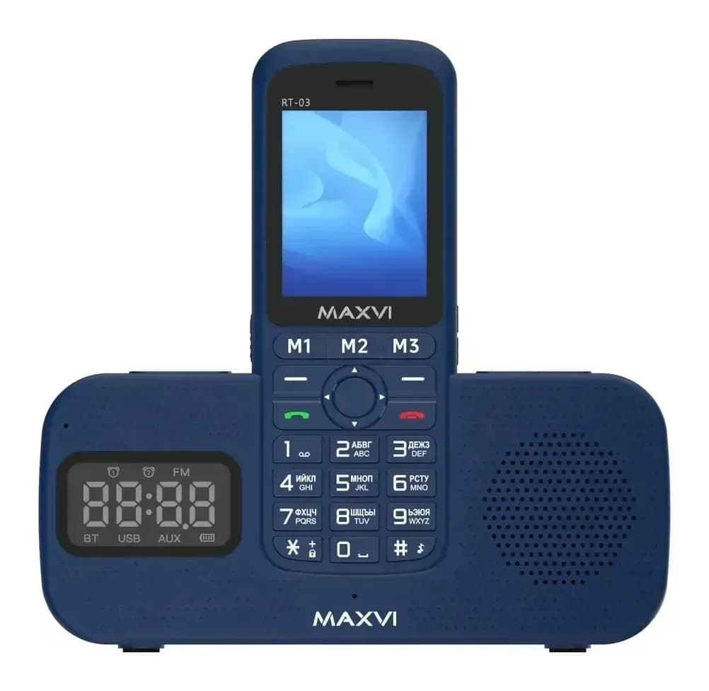 Мобильный телефон Maxvi RT-03 с док-станцией (синий)