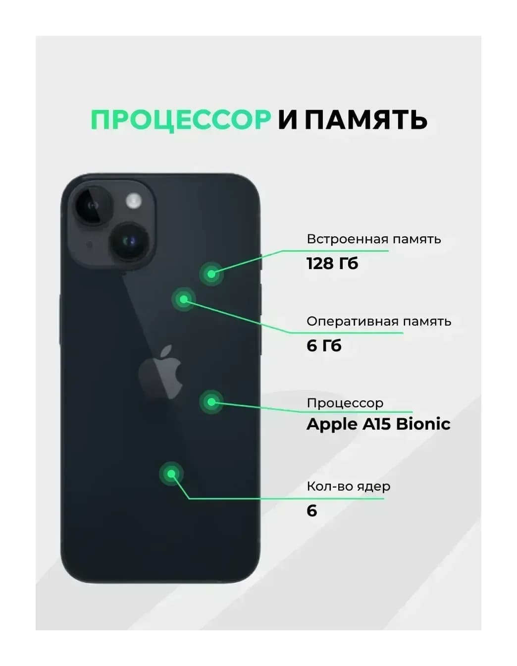 Смартфон восстановленный Apple iPhone 14 128GB ELNU Грейд B (Midnight)