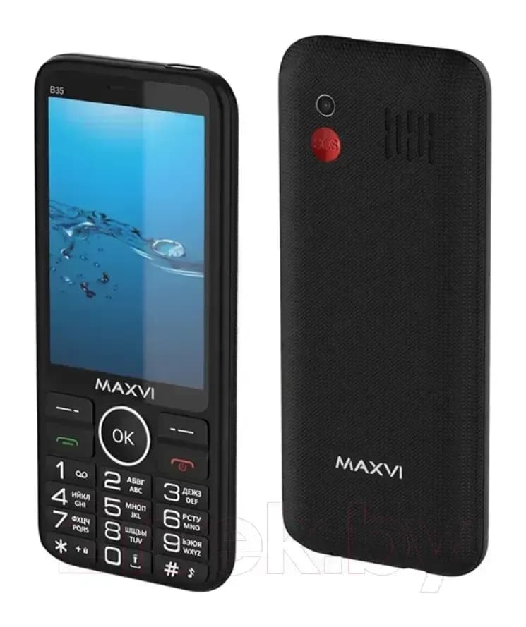 Мобильный телефон Maxvi B35 (черный+ЗУ)