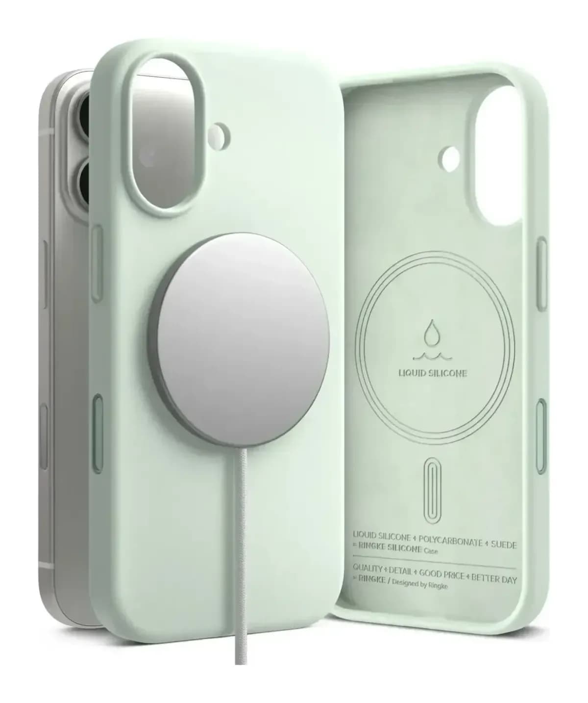 Чехол-накладка Ringke Silicone Magnetic для iPhone 17 (Soft Mint)