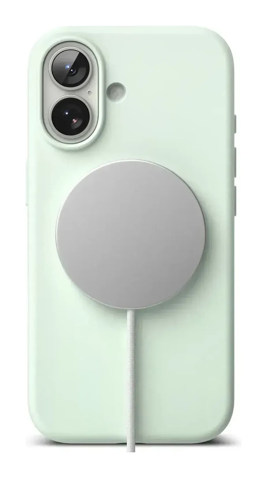Чехол-накладка Ringke Silicone Magnetic для iPhone 17 (Soft Mint)