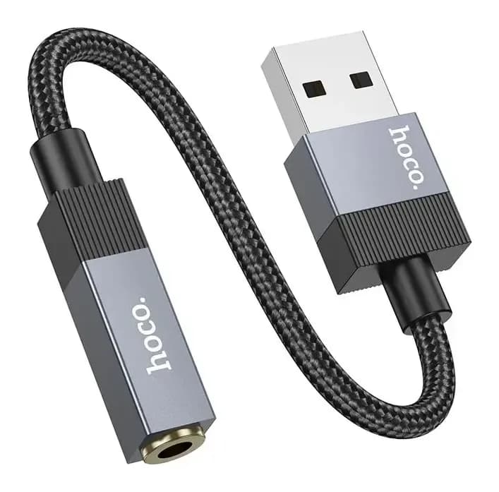 Кабель/переходник Hoco UPA32D USB на Jack 3.5 (черный)