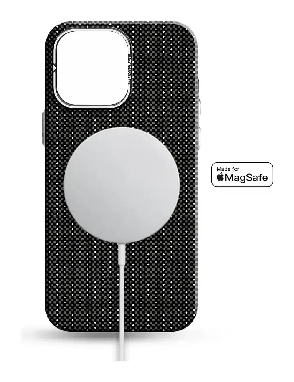 Чехол-накладка Luxo С MagSafe Карбоновая рябь J279 для Apple iPhone 15 Pro (серый)