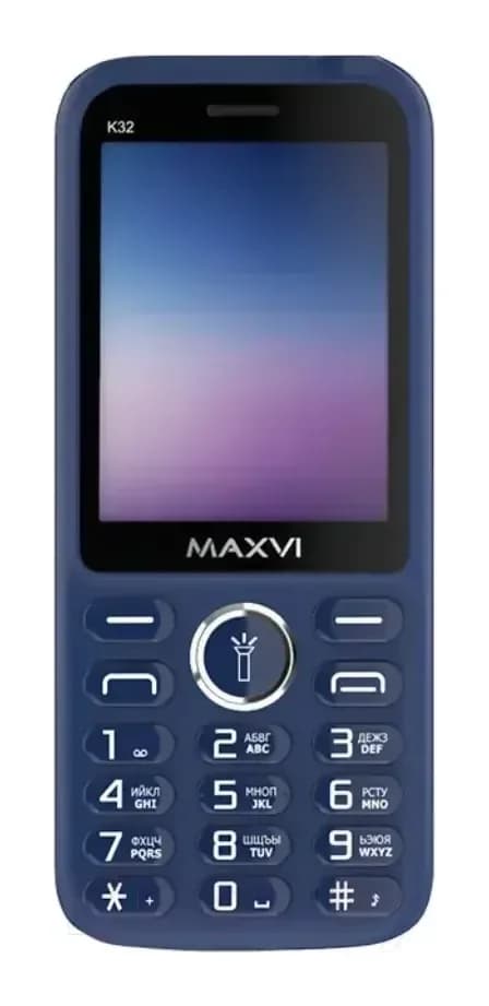 Мобильный телефон Maxvi K32 (синий+ЗУ)