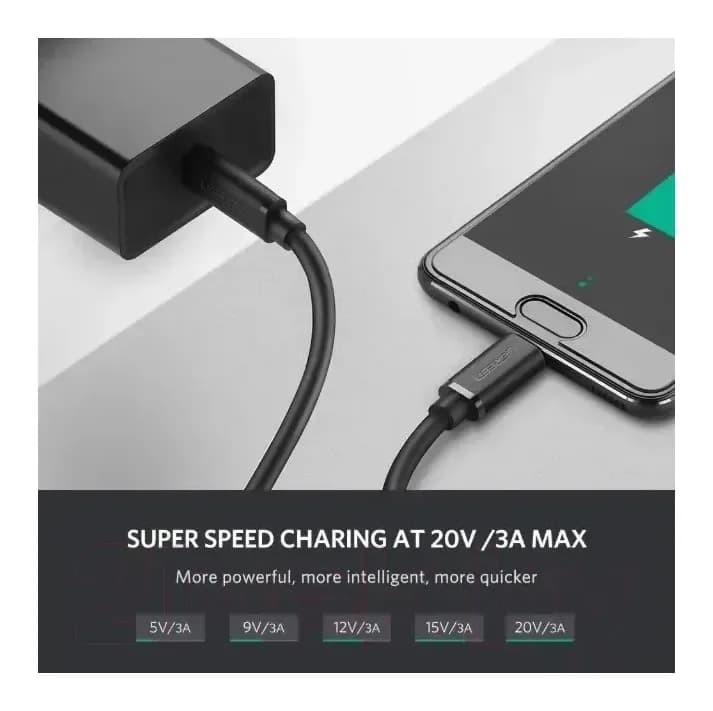 Зарядный кабель Ugreen US286 / 50997 (1м, черный)