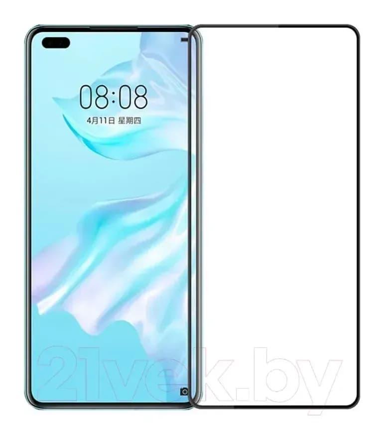 Защитное стекло для телефона Case 111D для Huawei P40 (черный глянец)