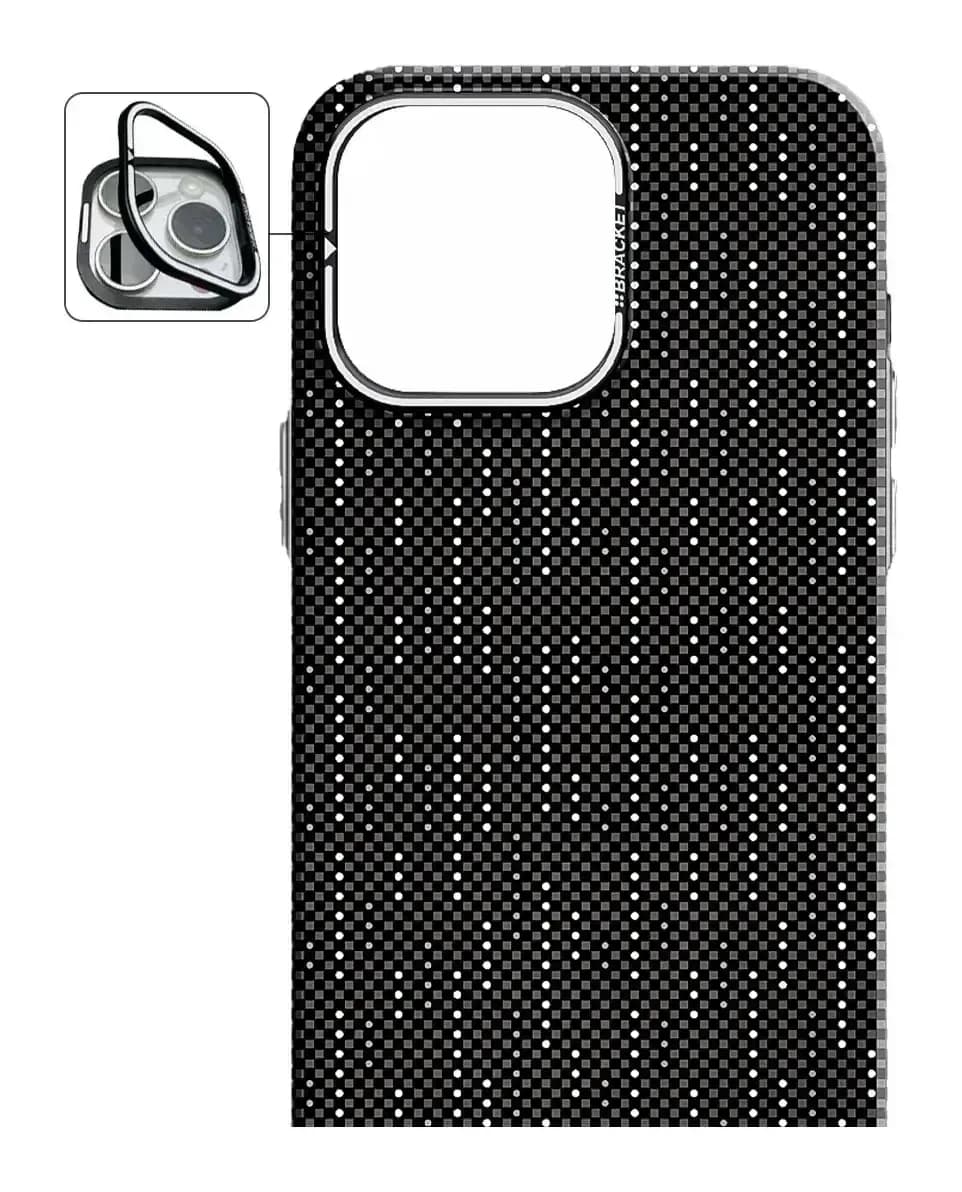 Чехол-накладка Luxo С MagSafe Карбоновая рябь J279 для Apple iPhone 15 Pro (серый)