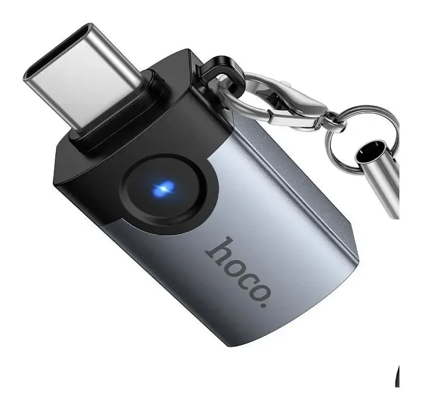 Адаптер Hoco UA46C Type-C-USB 3.0 (металлик)