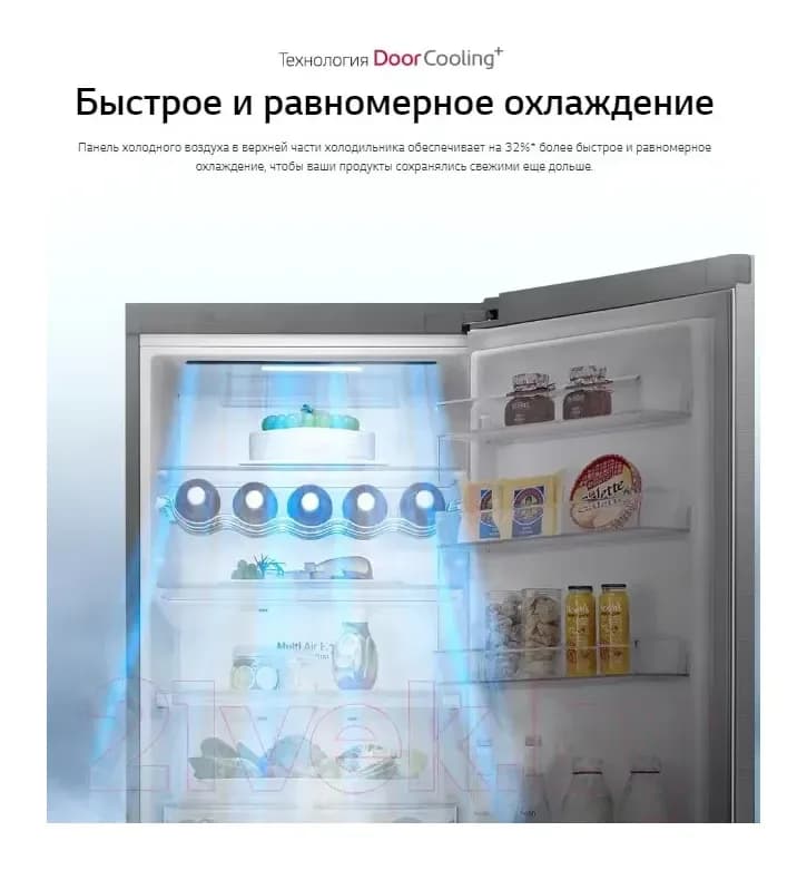 Холодильник с морозильником LG GA-B509CESL