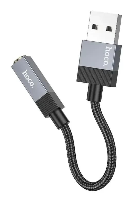 Кабель/переходник Hoco UPA32D USB на Jack 3.5 (черный)