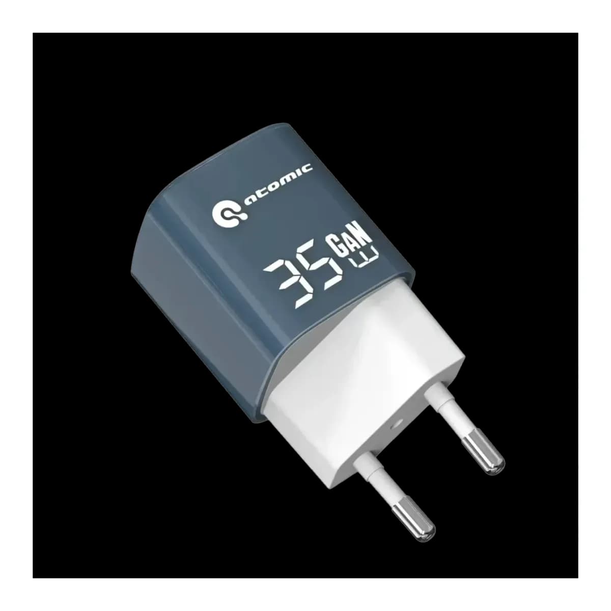 Зарядное устройство сетевое Atomic Crystal G351 GAN 35W USB A+C с кабелем USB С-С / 10.192 (синий)