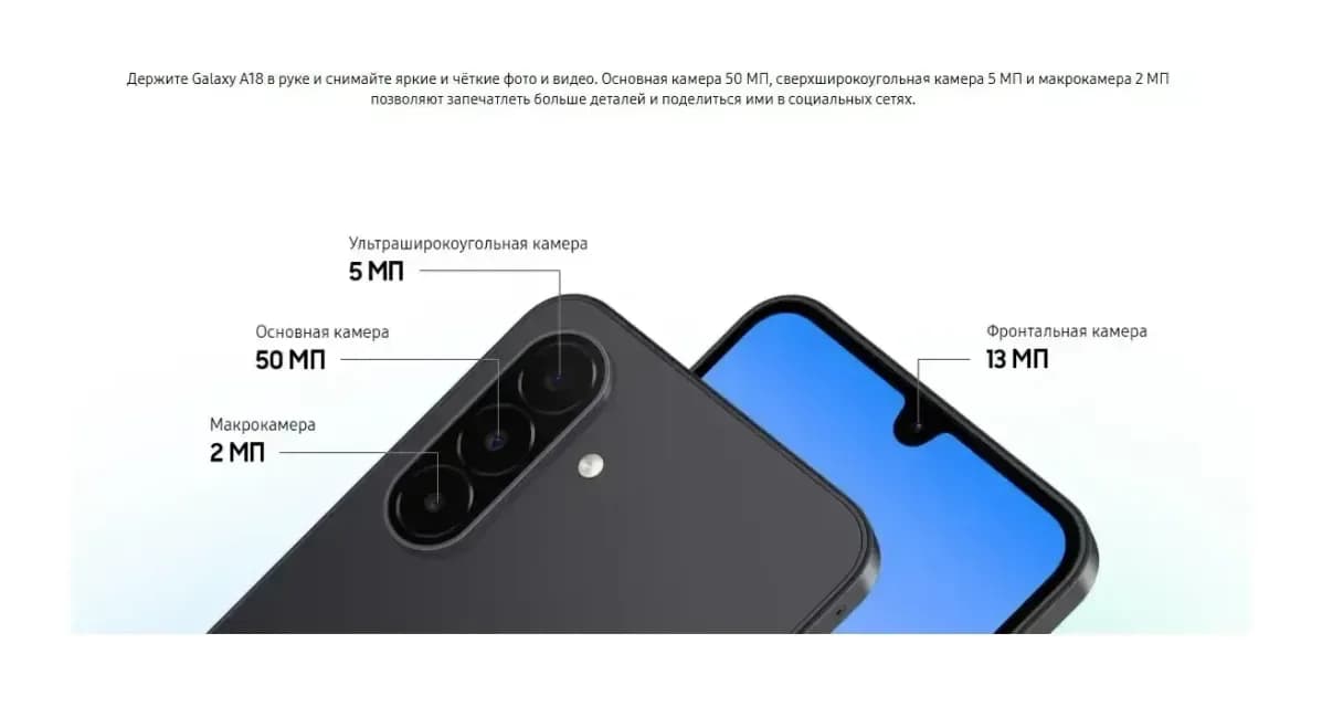 Смартфон Samsung Galaxy A18 4GB/128GB (черный)