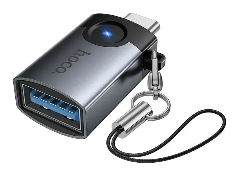 Адаптер Hoco UA46C Type-C-USB 3.0 (металлик)