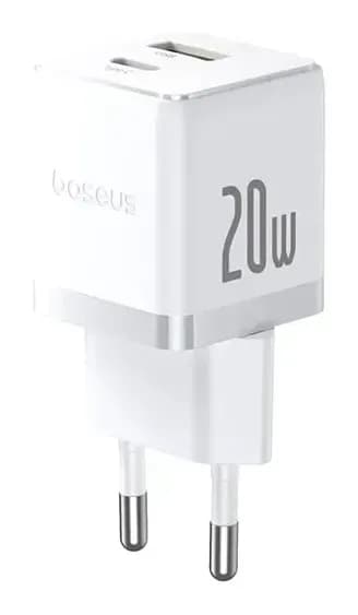 Адаптер питания сетевой Baseus Palm C+U 20W EU / P10111608213-00 (белый)