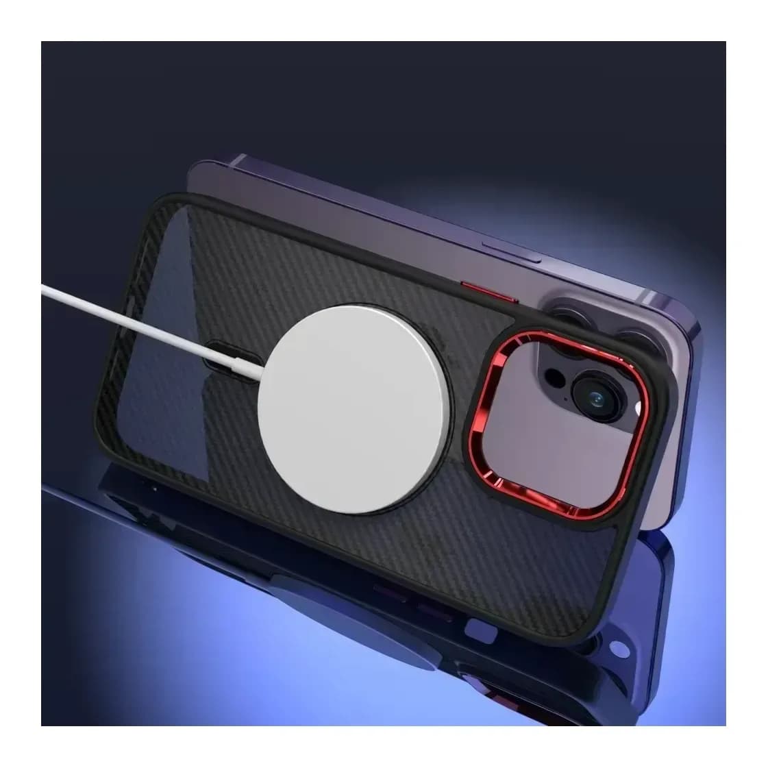 Чехол-накладка Bingo Metal Magnetic Carbon для Apple iPhone 15 (красный)