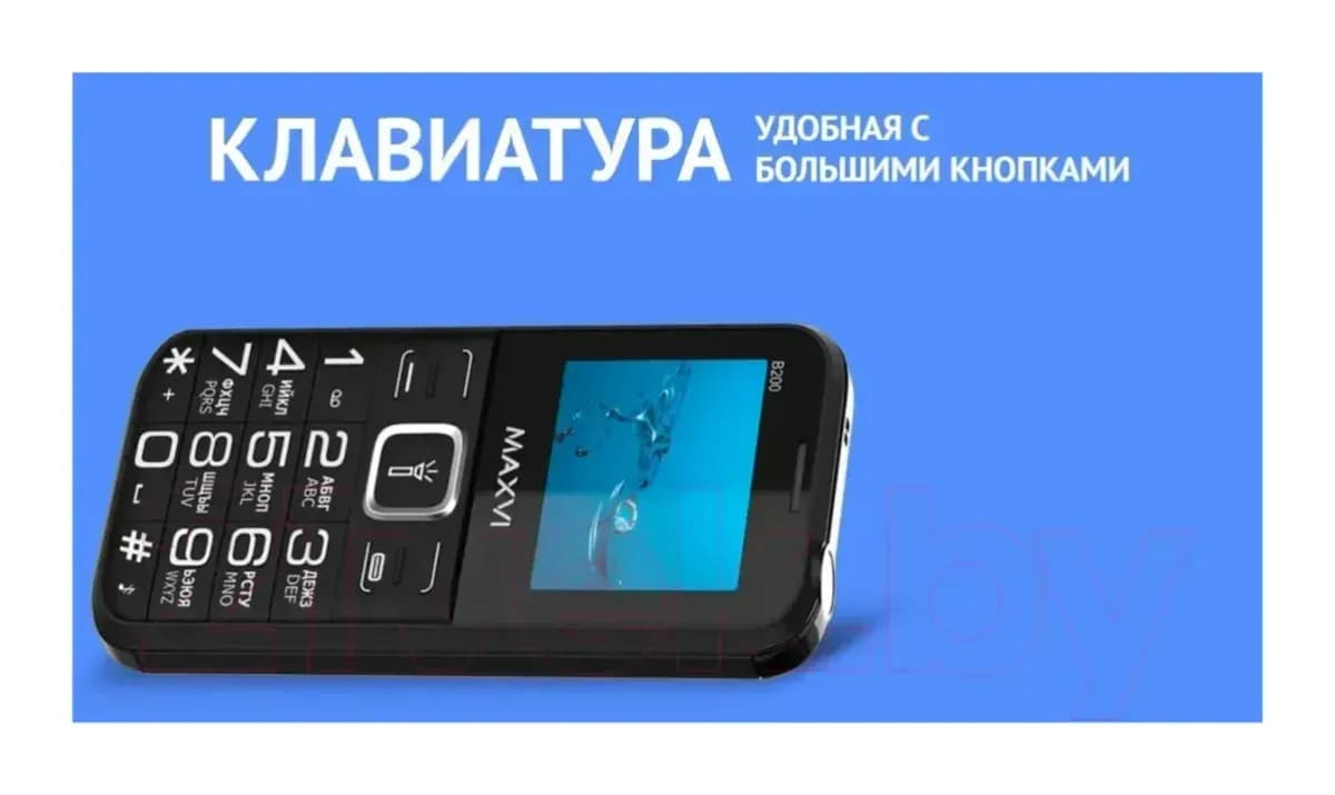 Мобильный телефон Maxvi B200 (черный+ЗУ)