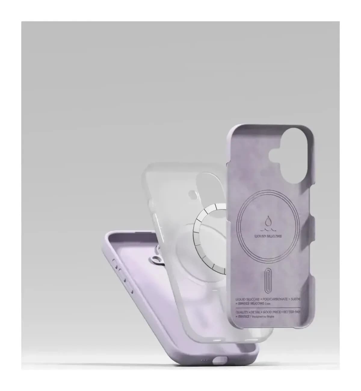 Чехол-накладка Ringke Silicone Magnetic для iPhone 17 (Light Purple)