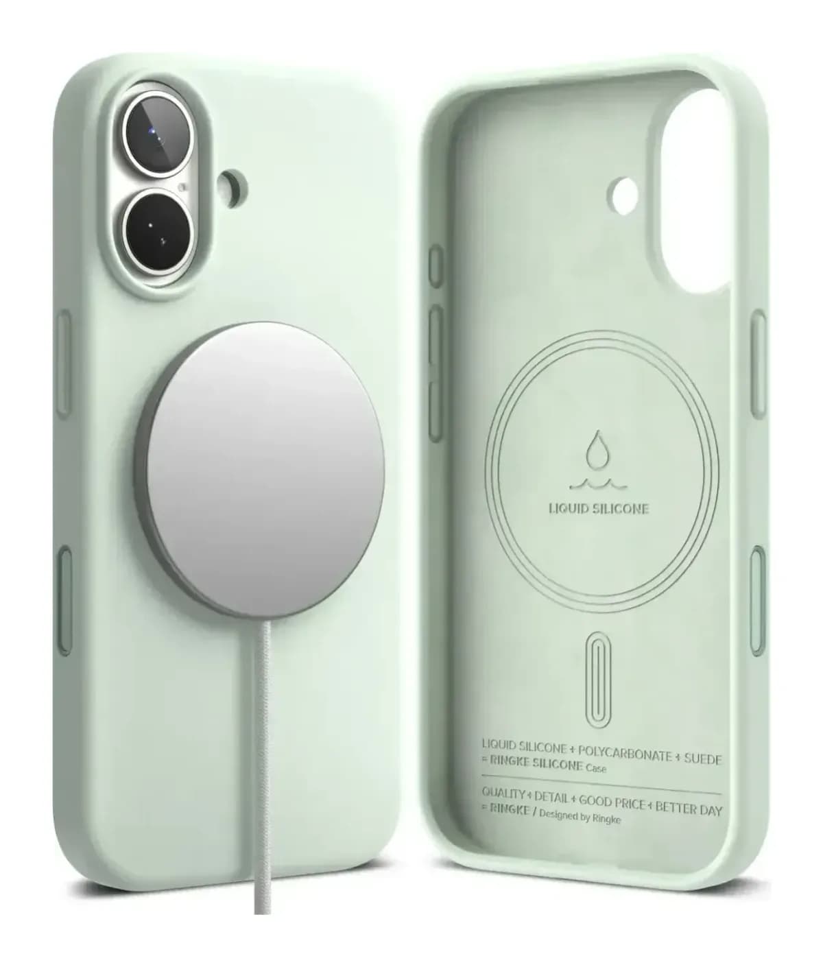 Чехол-накладка Ringke Silicone Magnetic для iPhone 17 (Soft Mint)
