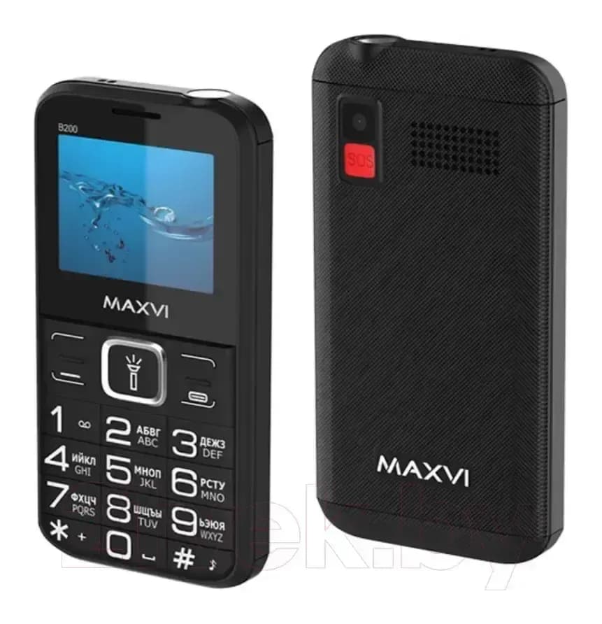 Мобильный телефон Maxvi B200 (черный+ЗУ)
