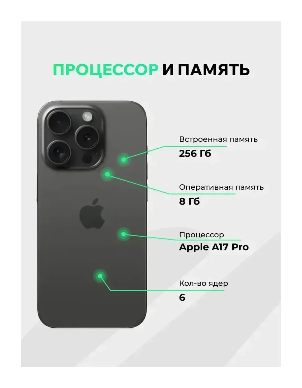 Смартфон восстановленный Apple iPhone 15 Pro Max 256GB ELNU грейд A (черный титан)