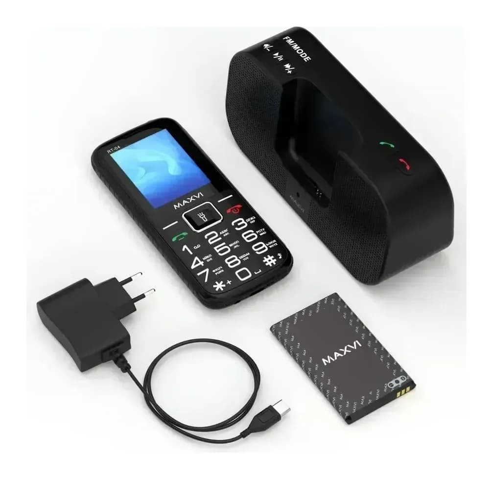 Мобильный телефон Maxvi RT-04 с док-станцией (черный)