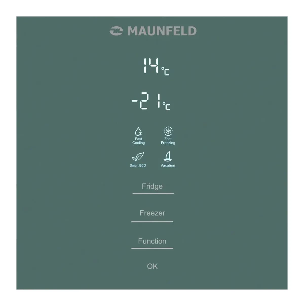 Холодильник с морозильником Maunfeld MFF185NFGN Matt Inverter