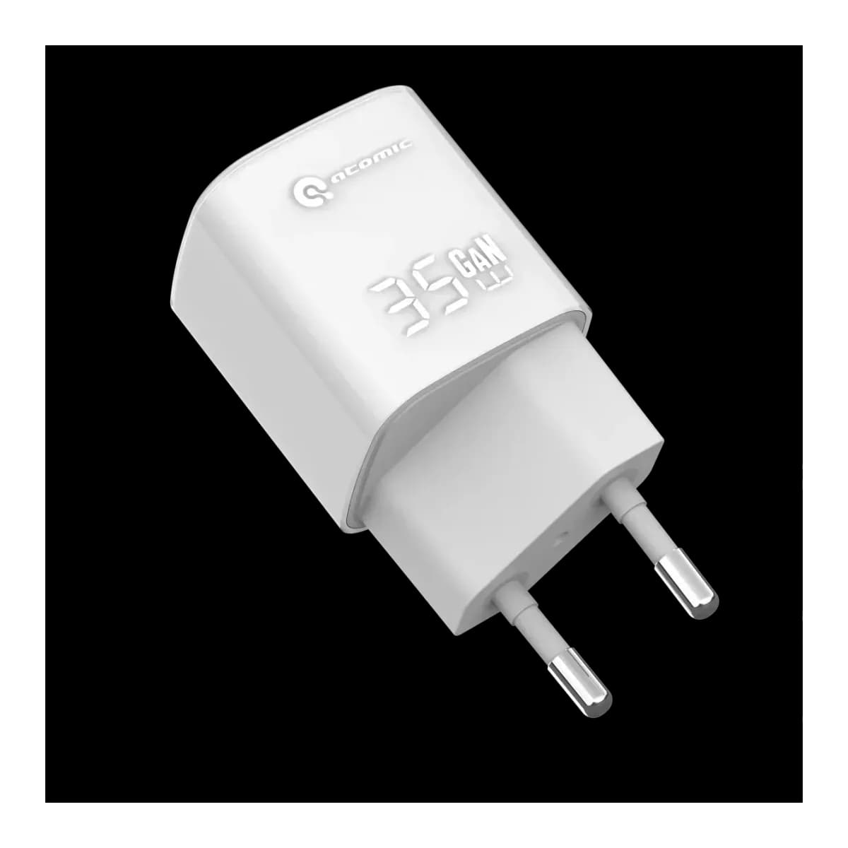 Зарядное устройство сетевое Atomic Crystal G351 GAN 35W USB A+C с кабелем USB С-С / 10.194 (белый)