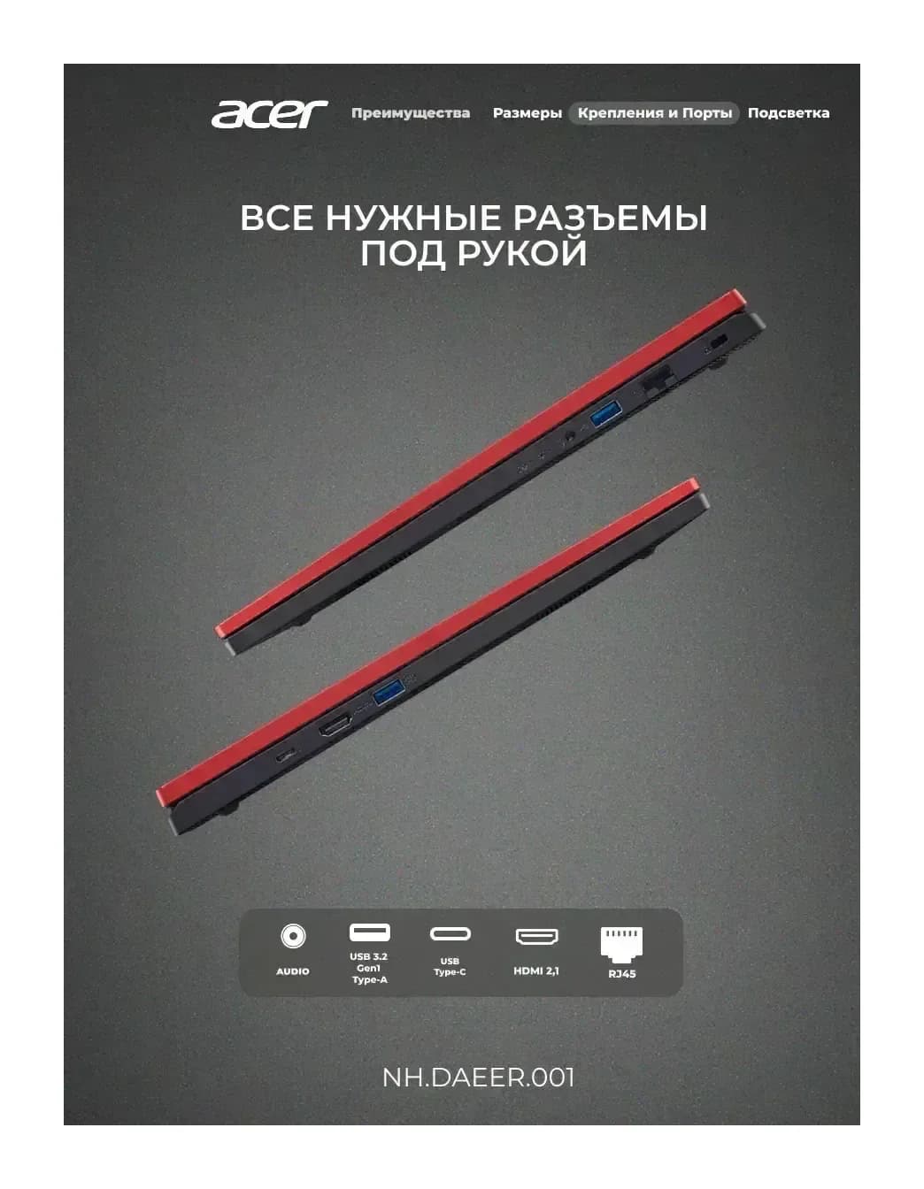 Игровой ноутбук Acer Nitro Lite NH.DAEER.001 / I5165SG45N без ОС