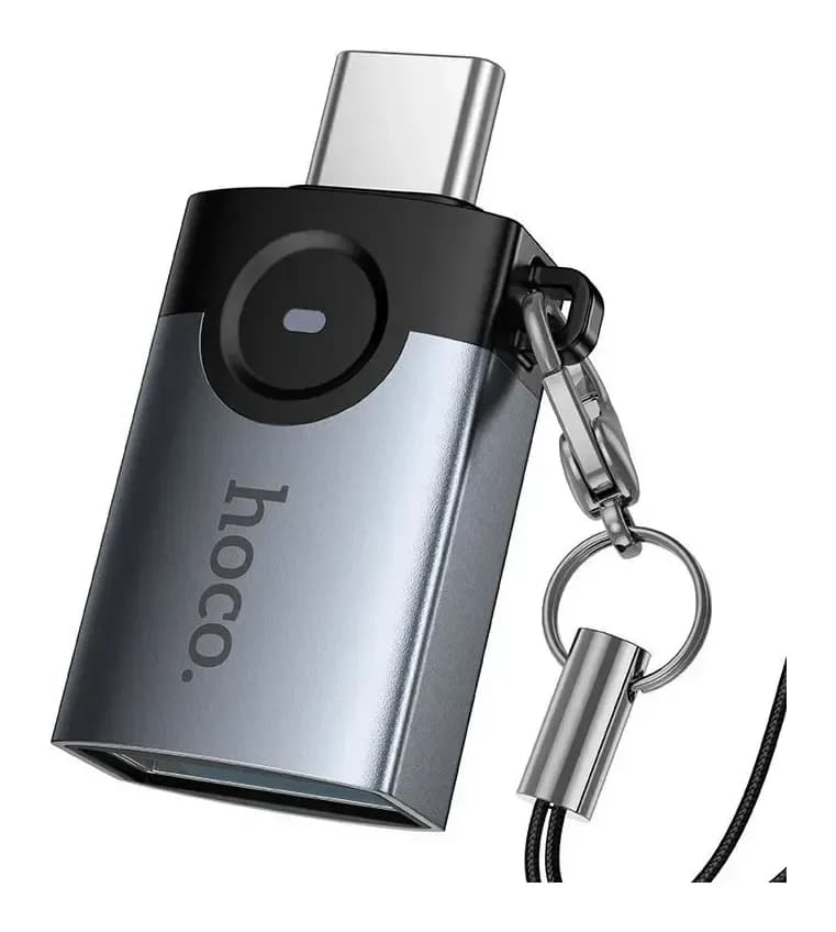 Адаптер Hoco UA46C Type-C-USB 3.0 (металлик)
